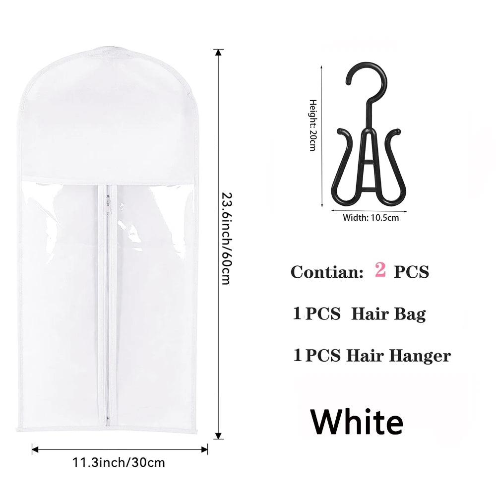 Wig Storage Bag Extra Long Hair Extension Storage Bag With Hanger For Wigs Hair Extensions Hairpiece Wig Bag With Wig Hanger