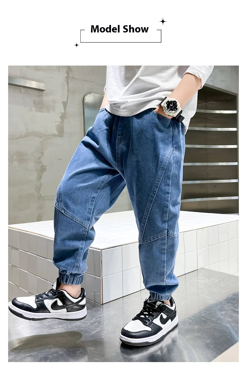Big Boy Jeans Casual Fashion Cool Children's Pants Boys' Baggy Summer Clothing Teenagers Comfortable Fit Kids' Fashion