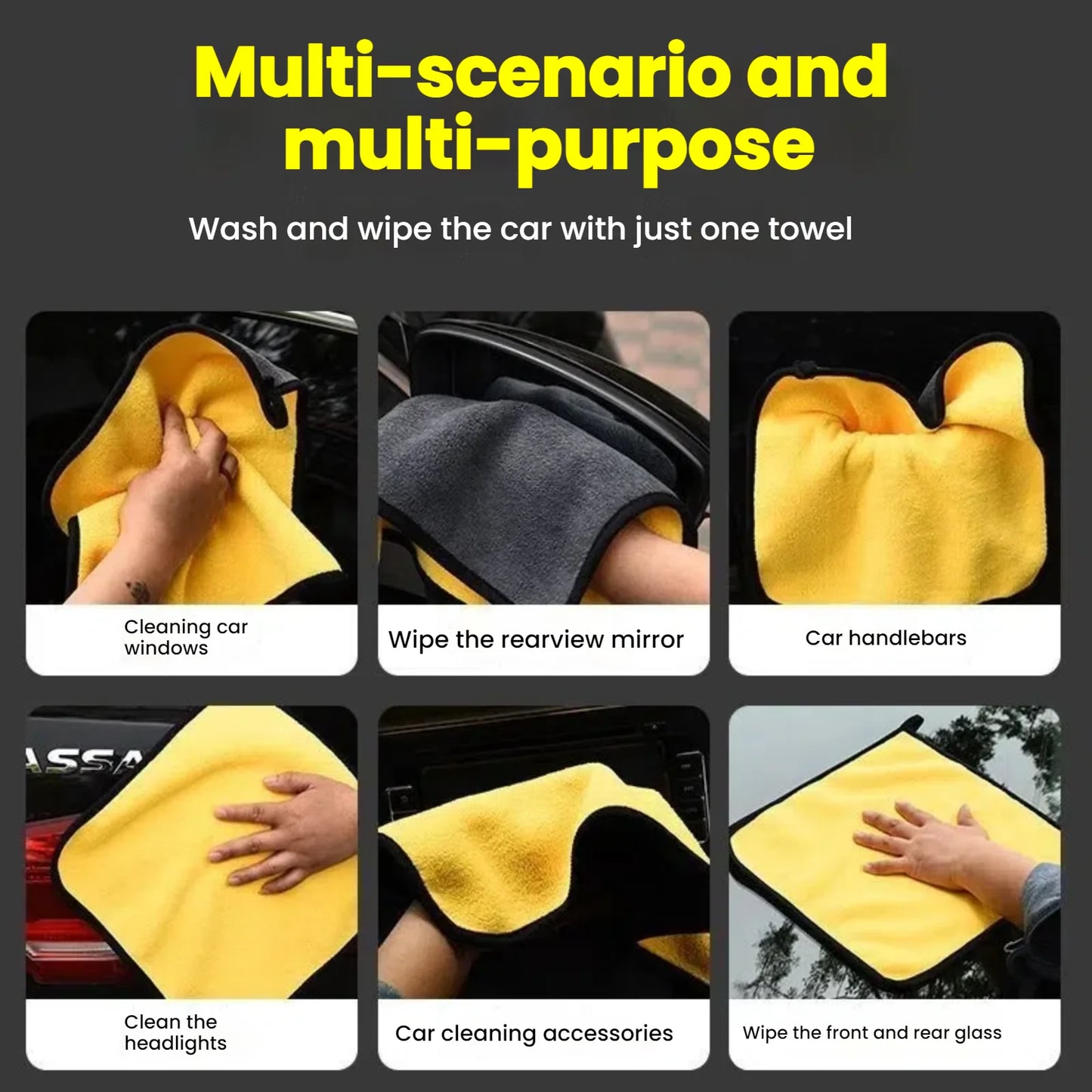 High Quality Microfiber Car Wash Towel Absorbent, Scratch - Free Cleaning Cloth for Drying & Auto Detailing - Ideal for Car Care