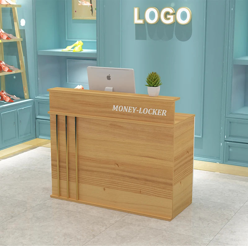 Luxury Unique Reception Desk Professional Aesthetic Design Cool Bar Counter Retro Center Resepsiyon Masası Commercial Furniture