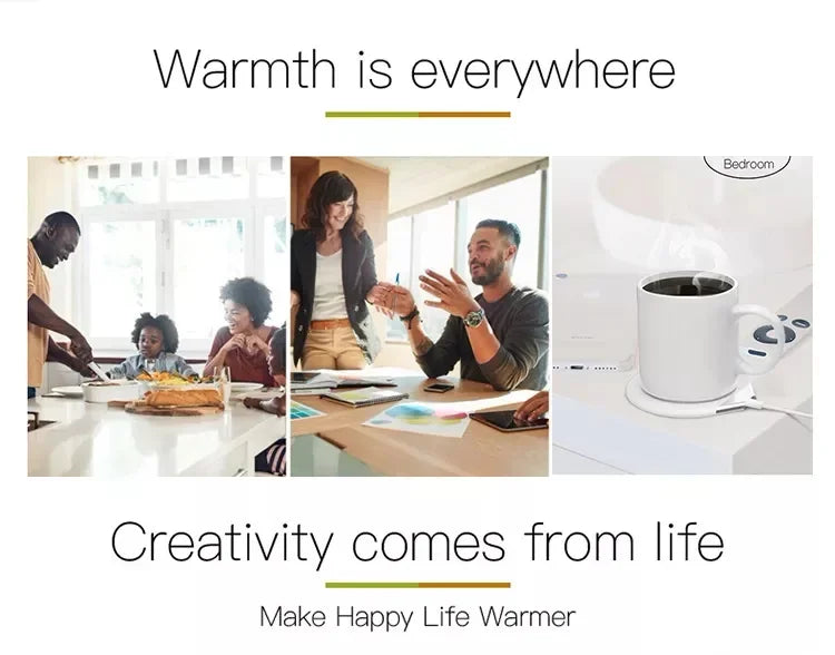 Smart Mug Warmer Wireless Heated Coffee Cup 55℃ Thermostatic Mug with phone Wireless Charger For Home Office Desk Gift