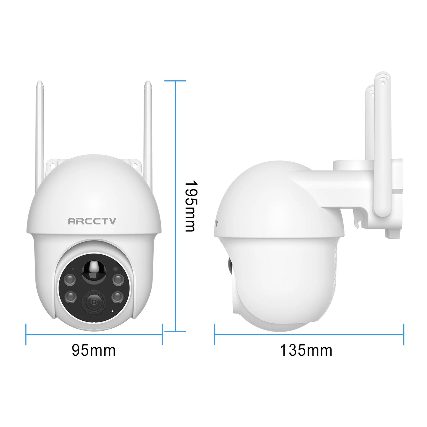 ARCCTV 2K Solar Wifi Camera Color Night Vision Security Surveillance Camera Outdoor Wireless Motion Detection HD Two Way Audio