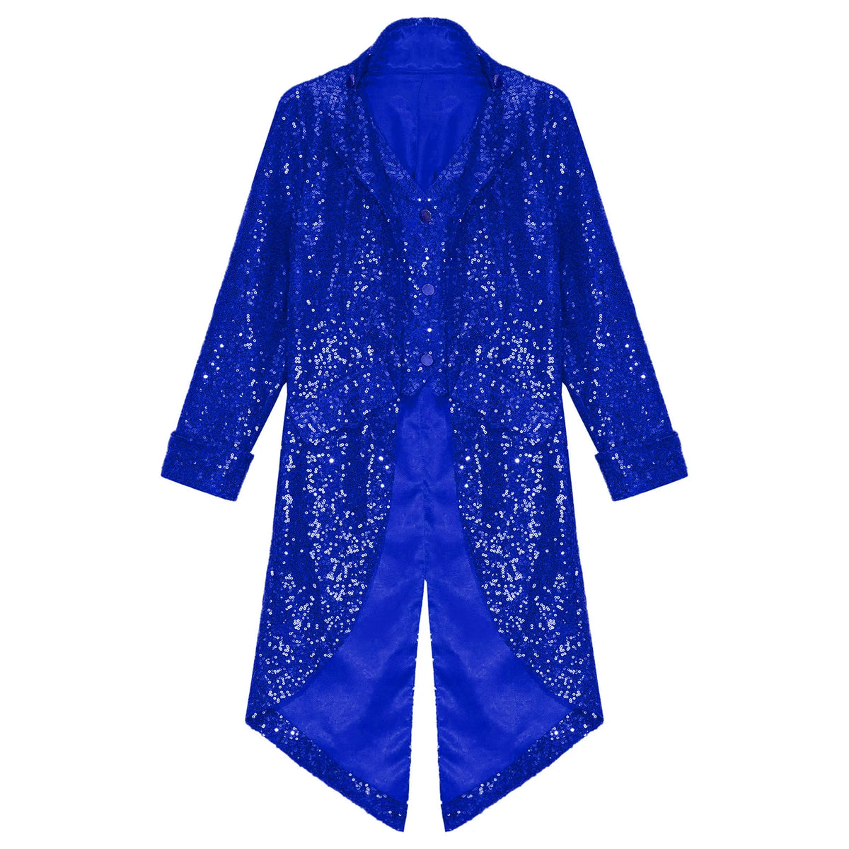 Kids Boys Halloween Medieval Renaissance Costume Sparkly Sequins Victorian Tailcoat Jacket Frock Coat Long Sleeve Gothic Tuxedo