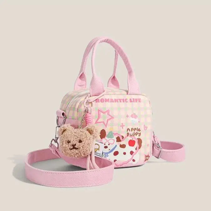 Cute Dog Handbag Women – Versatile Canvas Bag; Shoulder Bag for Men – Large Capacity, Durable and Soft