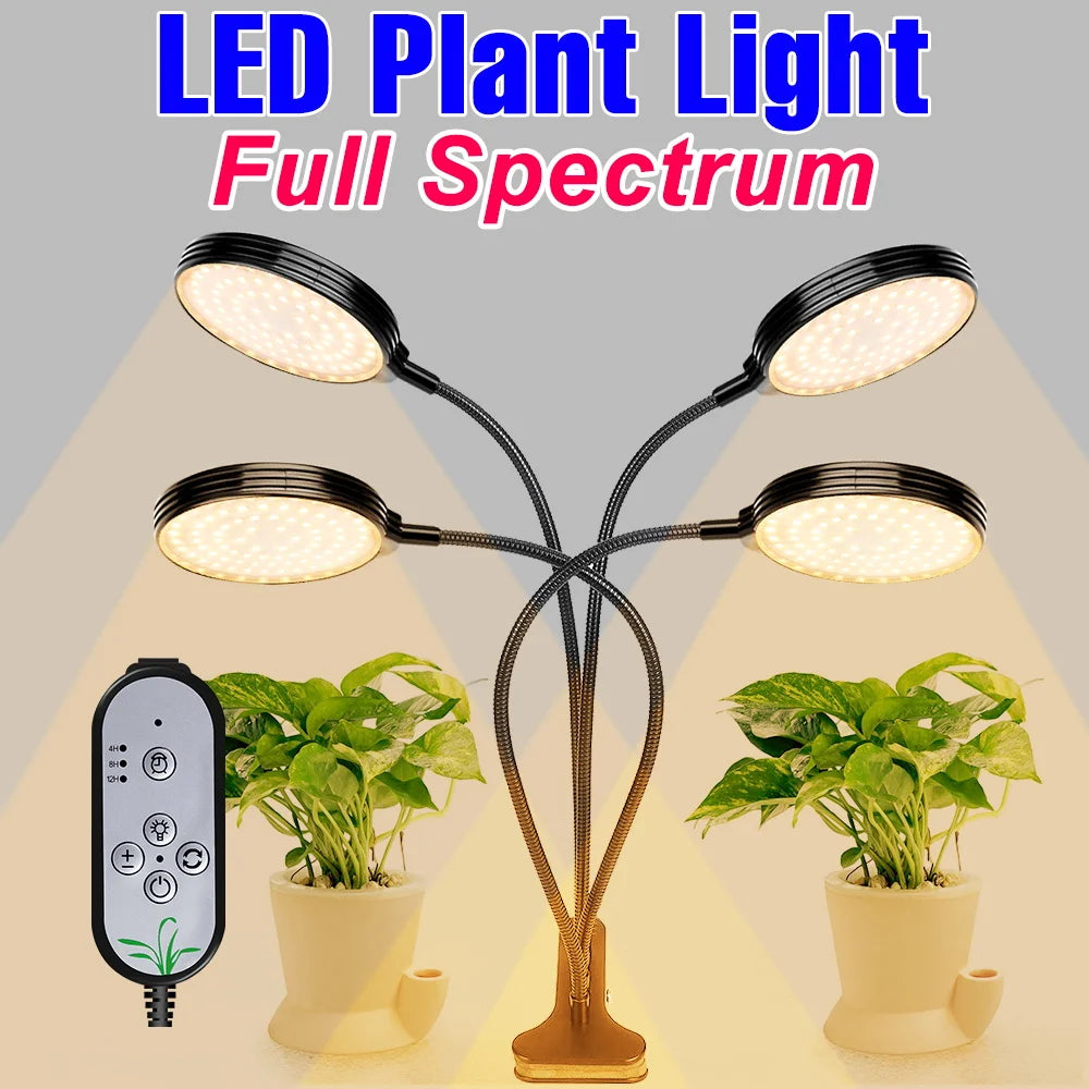 Full Spectrum LED Grow Light USB Plant Fill Lamp 5V Dimmable Timing Auto On/Off Indoor  Seeds Hydroponics Vegs Cultivation Lamps