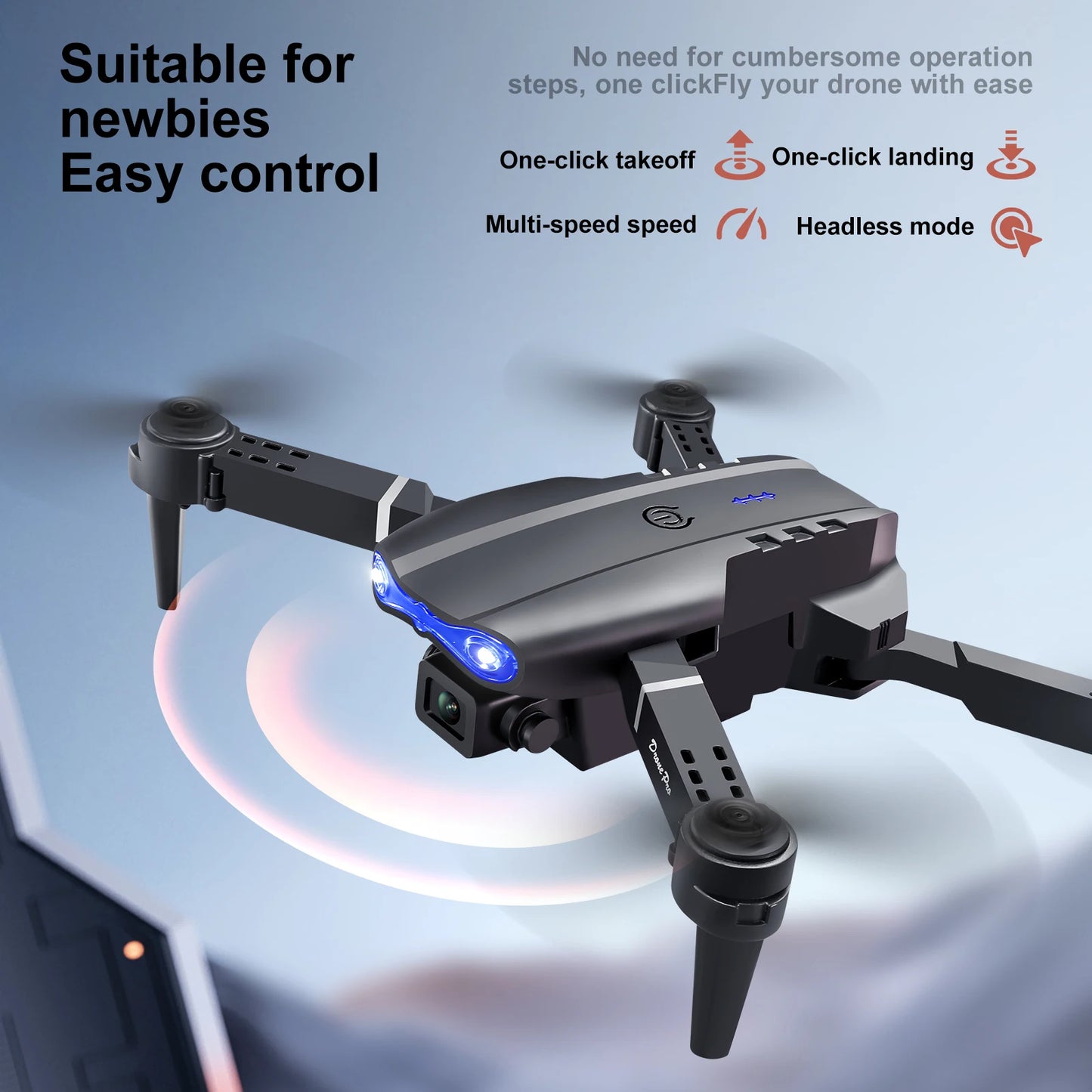 E99 PRO Drone Screen Control Aerial Drone High Definition Dual Camera Remote Control Aircraft, Folding Quadcopter Kid Gift