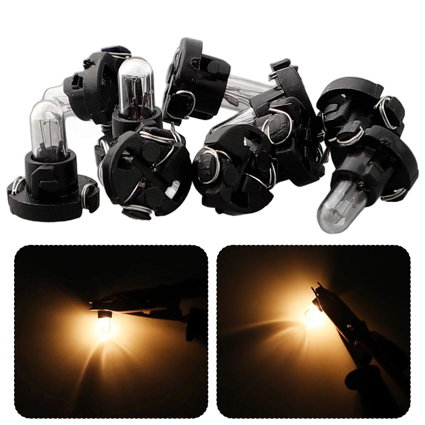 5/10Pcs T3 T4.2 Led Bulbs Car Interior Lights Auto Warming Indicator Lamp 12V 4300K Yellow Warm LIght For Car