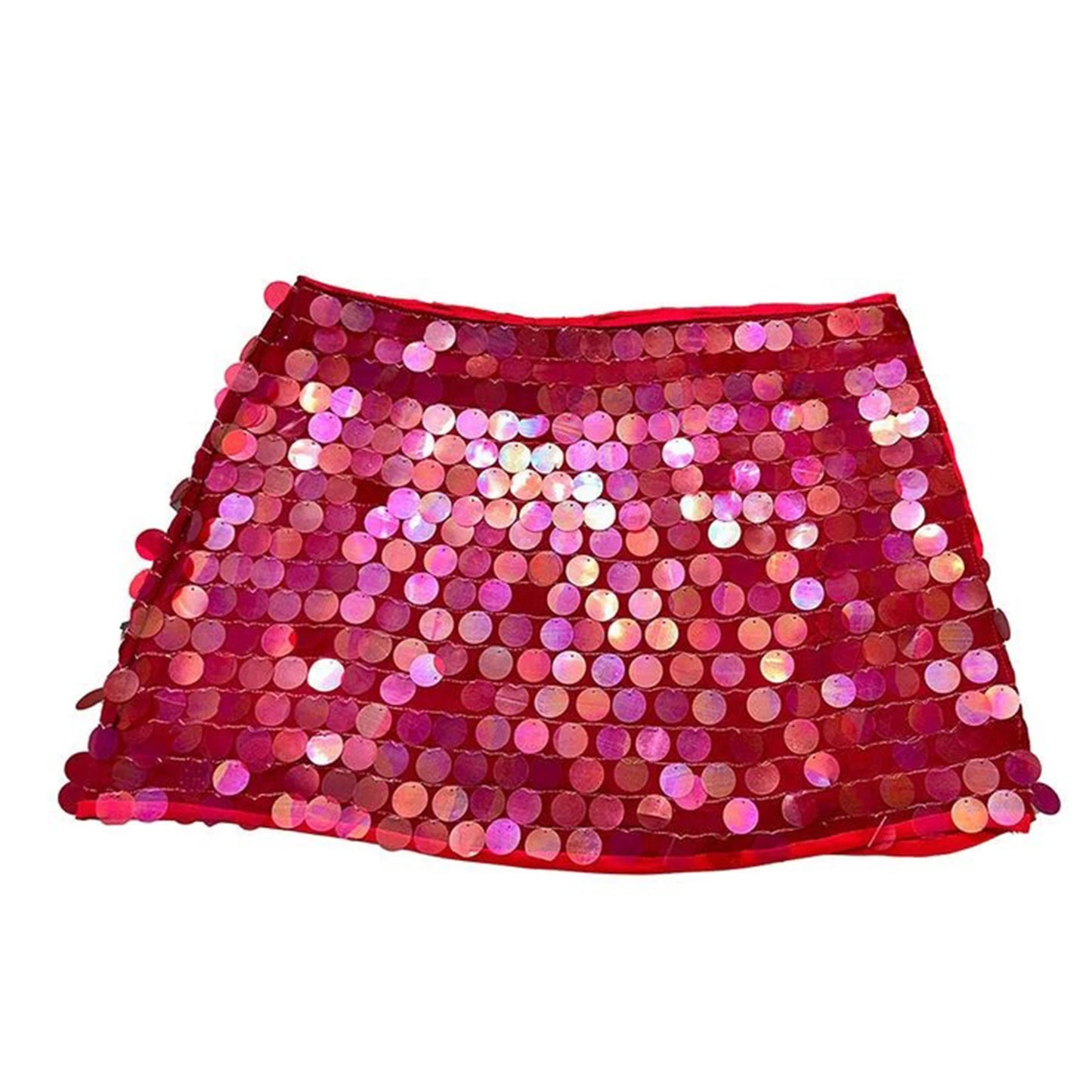 2025 New Fashion Women's Summer Mini Sequins Skirts Side Split Tie Up Skirt for Daily, Travel, Parties