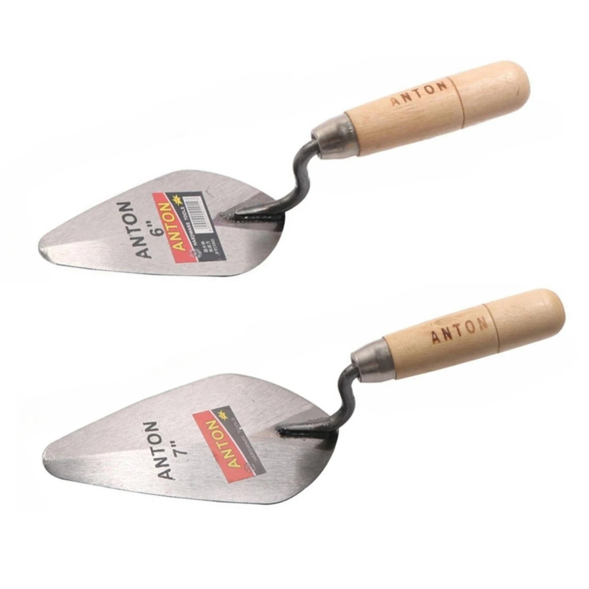 Carbon Steel Plastering Trowel 6 inch 7 inch Pointed Bricklaying Knife Round Wooden Handle Trowel Wall Brick Trowel Mason Tools