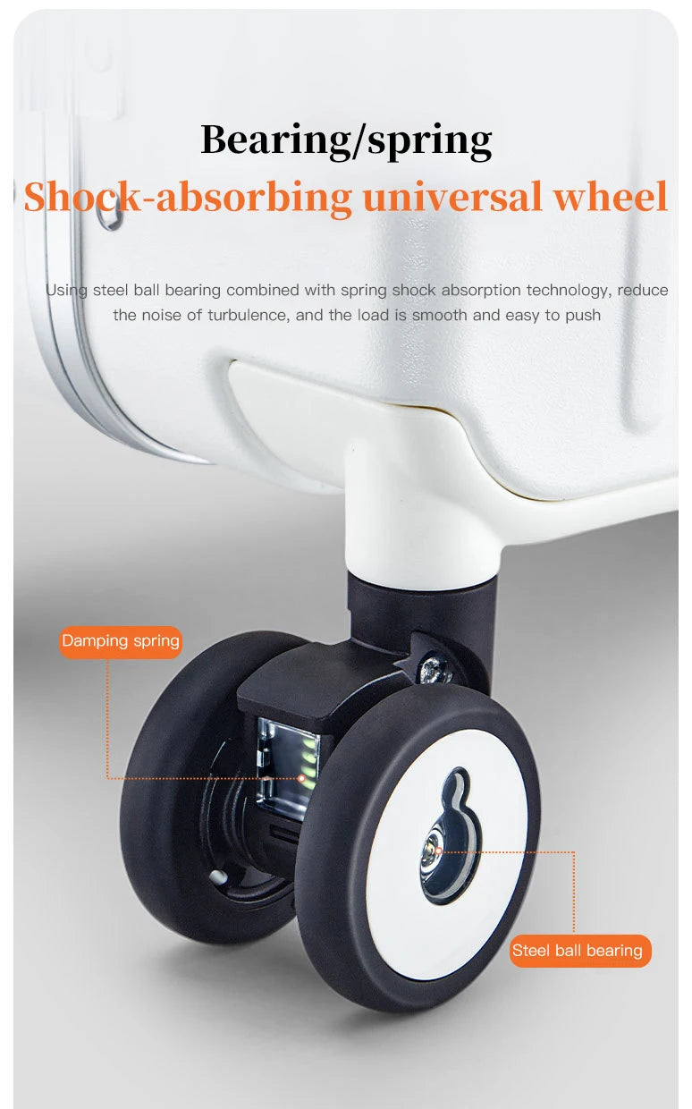 24-inch luggage with an aluminum frame, wide pull rod and front opening, as well as a high-value 20-inch travel suitcase (pull r