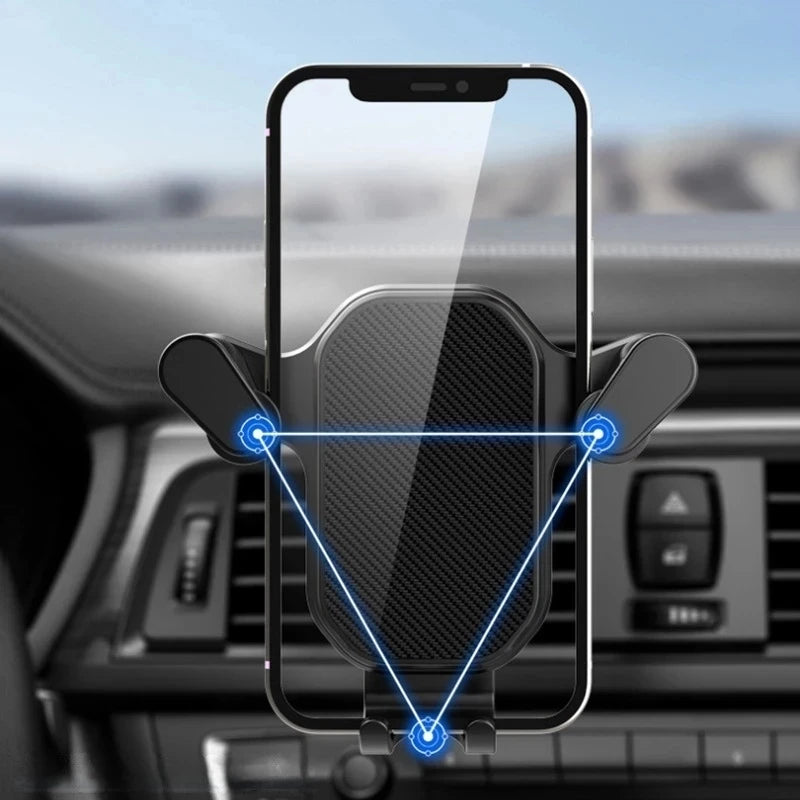 Universal Car Air Vent Phone Clip With Hook Gravity Car Mobile Phone Holder Smartphone GPS Bracket For iPhone Huawei Realme OPPO