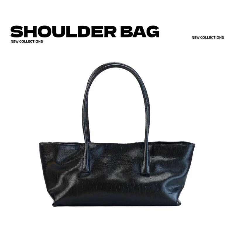 Luxury Vintage Crocodile-embossed Tote,women's Large-capacity Shoulder Handheld Bag,stylish Minimalist Casual Commuter Tote Bags
