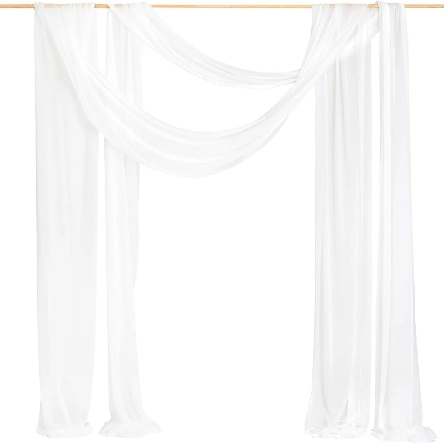 Beautiful Chiffon Drapes Arched Door Chiffon Curtains Wedding Decor Fabric Outdoor Decoration Hanging Curtains Wedding Lawn