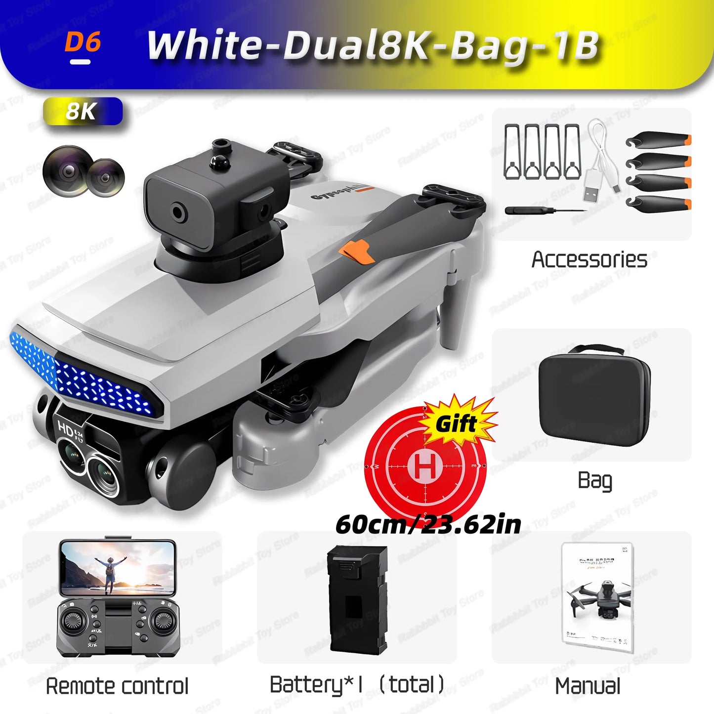 New D6 Mini Drone 4k Profesional 8K HD Camera Obstacle Avoidance Aerial Photography Brushless Foldable Quadcopter Gift Toy 6000M