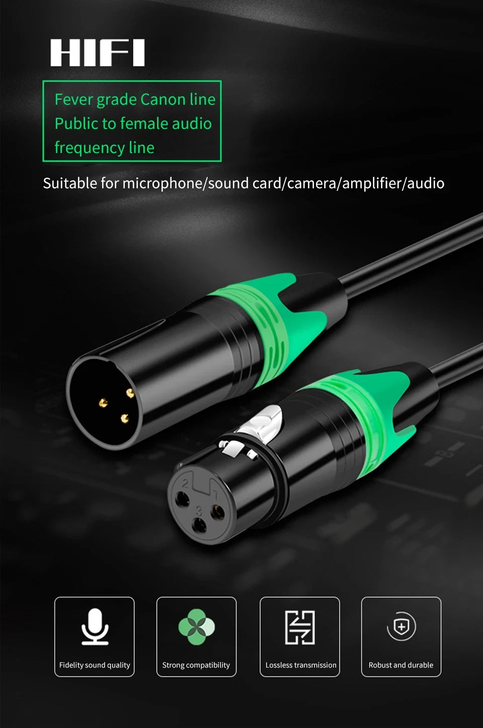 XLR Male to XLR Female Cable For Professional Recording Extension Line Balanced XLR Mixer Speaker Amplifier Live Microphone Line