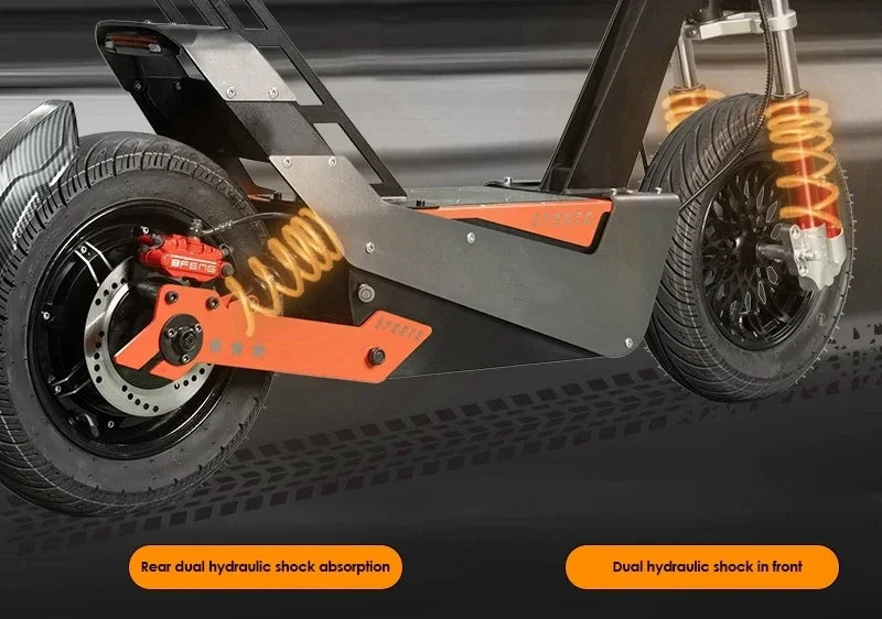 Racing Electric Scooter 72v 15000w QS Motor 16inch Tyre Fast Speed 110-140KMH Battery 50-60ah Range 120-180KM Electric Scooter