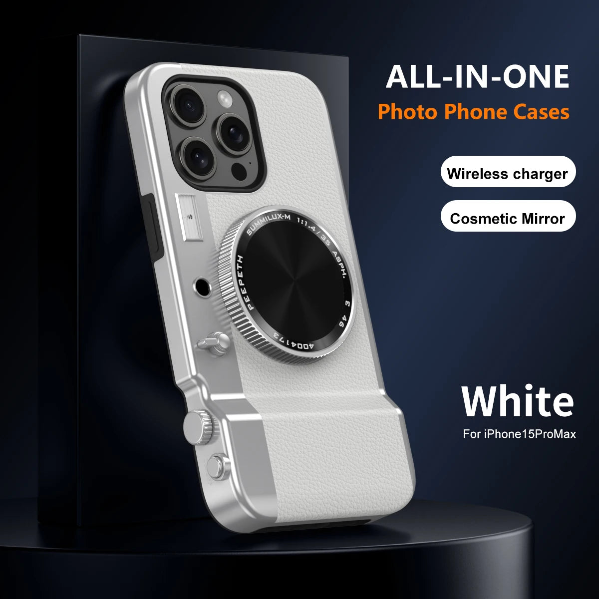 Retro Magnetic Multifunctional Camera Phone For 16 15 14 13 12 11 Pro Cosmetic Mirror Shockproof Cover