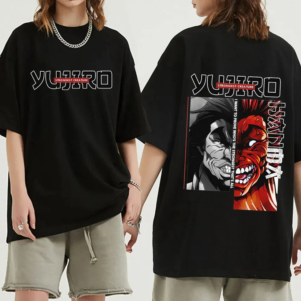 Japanese Anime Baki Hanma The Grappler Graphic Print T Shirt Casual Fashion Crew Neck Short Sleeve Plus Size T Shirt Women Tee