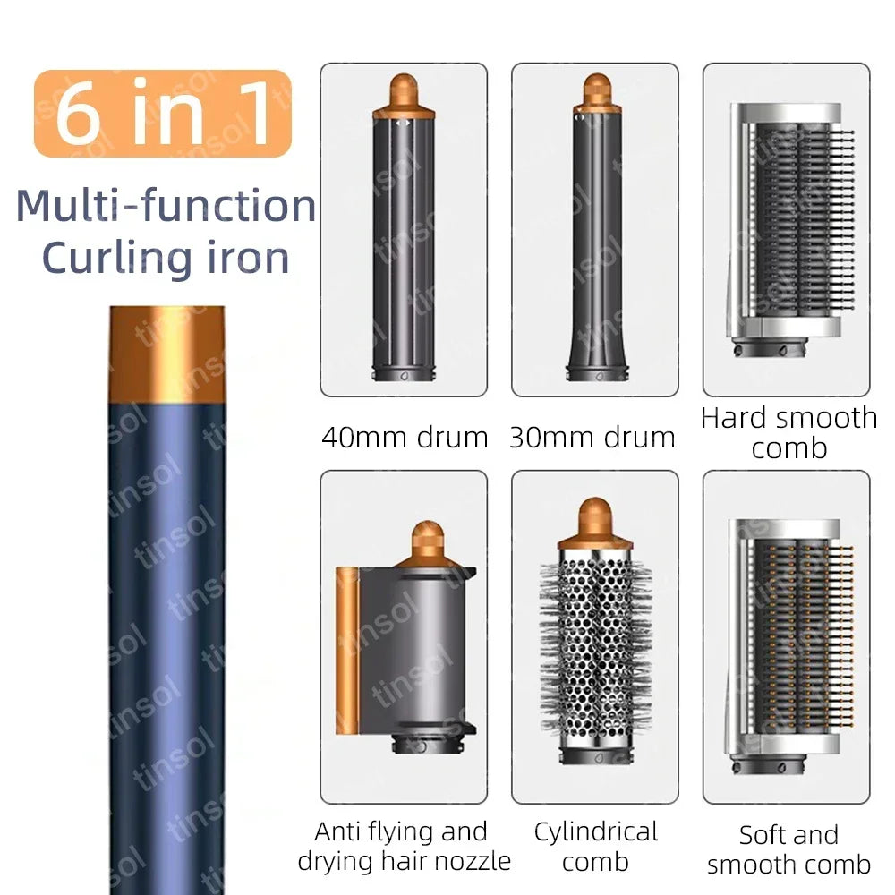 6-in-1 hair dryer set multi-function curling iron hair straightener hot air comb styling set for home salon-like effect