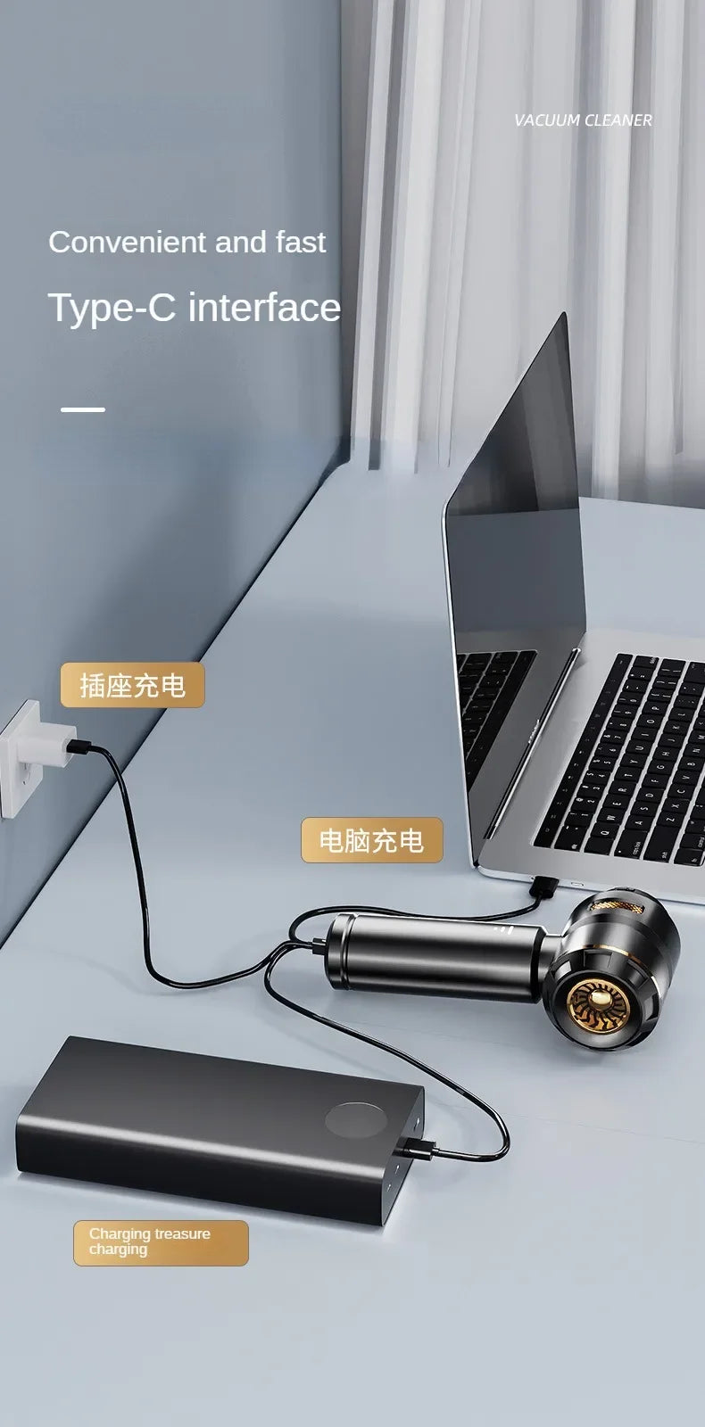 Car Vacuum Cleaner Wireless Mini Handheld Strong Suction Cleaning Machine Portable Vacuum Cleaner for Car Home