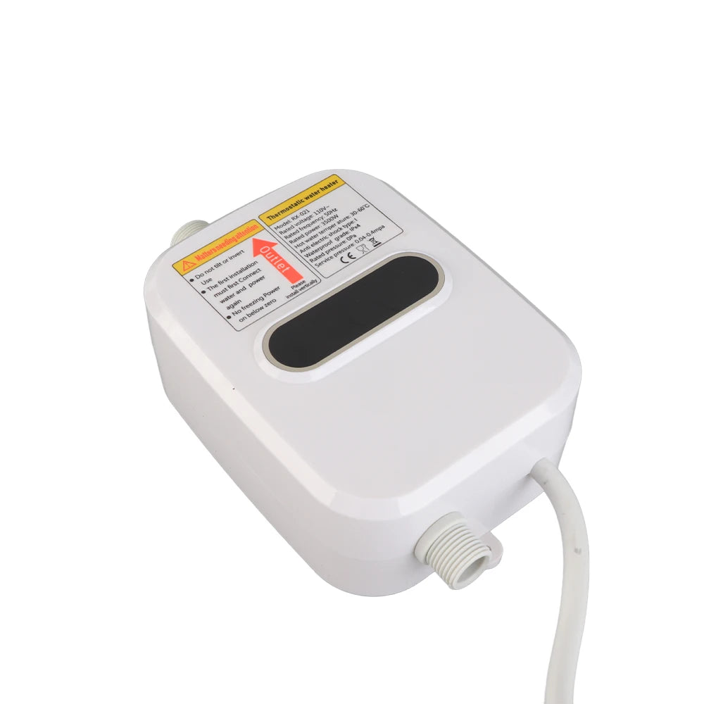 Small Instant Electric Water Heater LCD Temperature Display IPX4 Quick Heating Shower Water Heating Device Set