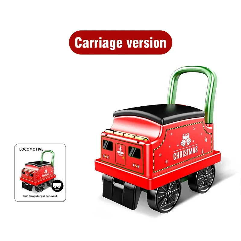 Christmas Retro Train Kids Riding Rail Car Toy with Lights Sounds Electric Track Train Model Children's Toy Xmas New Year Gifts