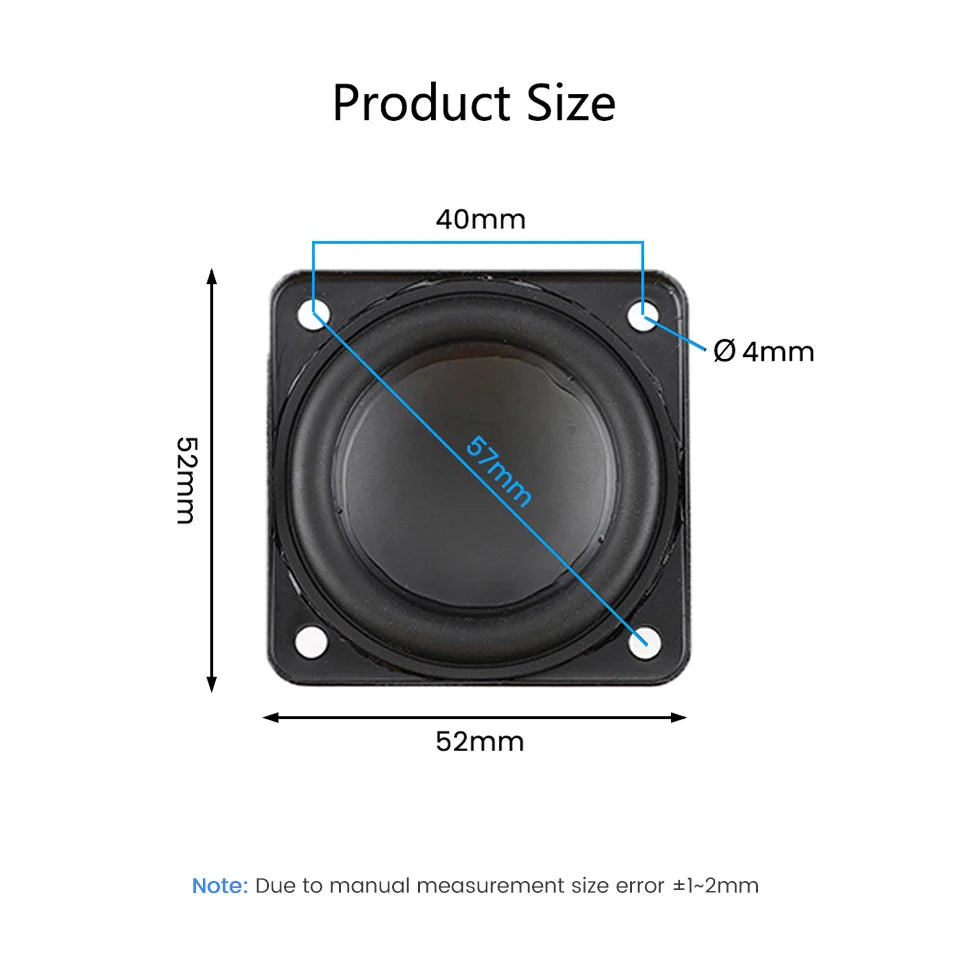 AIYIMA 2Pcs 2 Inch Portable Speaker 50MM 4 Ohm 10W Full Range Hifi Stereo Loudspeaker DIY Bluetooth Speaker Sound Home Amplifier