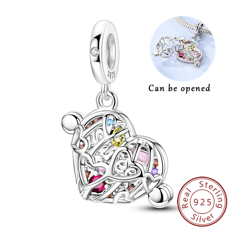 Original Charms Beads Pendant 925 Sterling Silver Red Polka Dot Doll Charms Fit Bracelet Necklace Pendant For Women Jewelry Gift