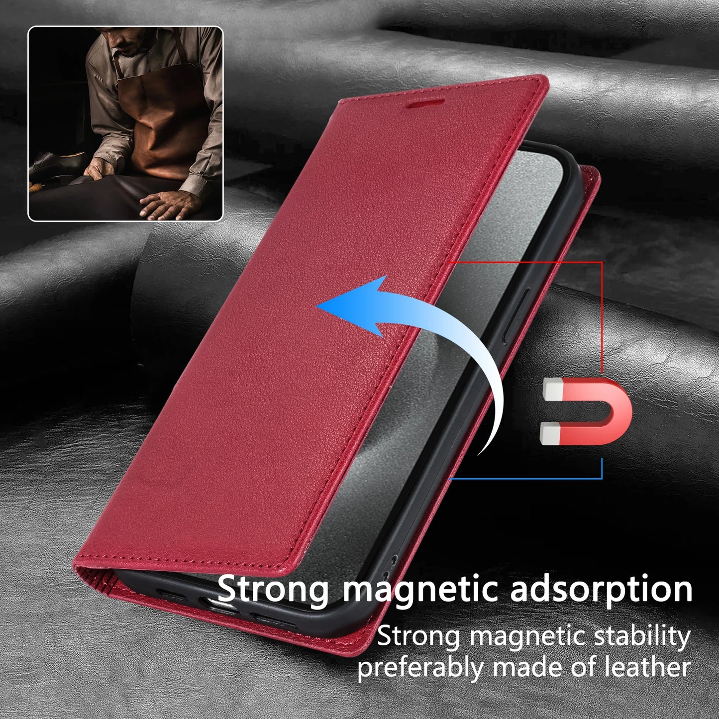 Ultrathin Magnetic Flip Leather Case For iPhone 17 16 15 14 13 12 11 Pro Max 16E Wallet Card Cover For iPhone XS Max XR 8 Plus