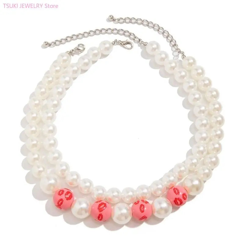 62KE Elegant Wedding Bridal Party Jewelry Adornment Beautiful Beaded Necklace Jewelry