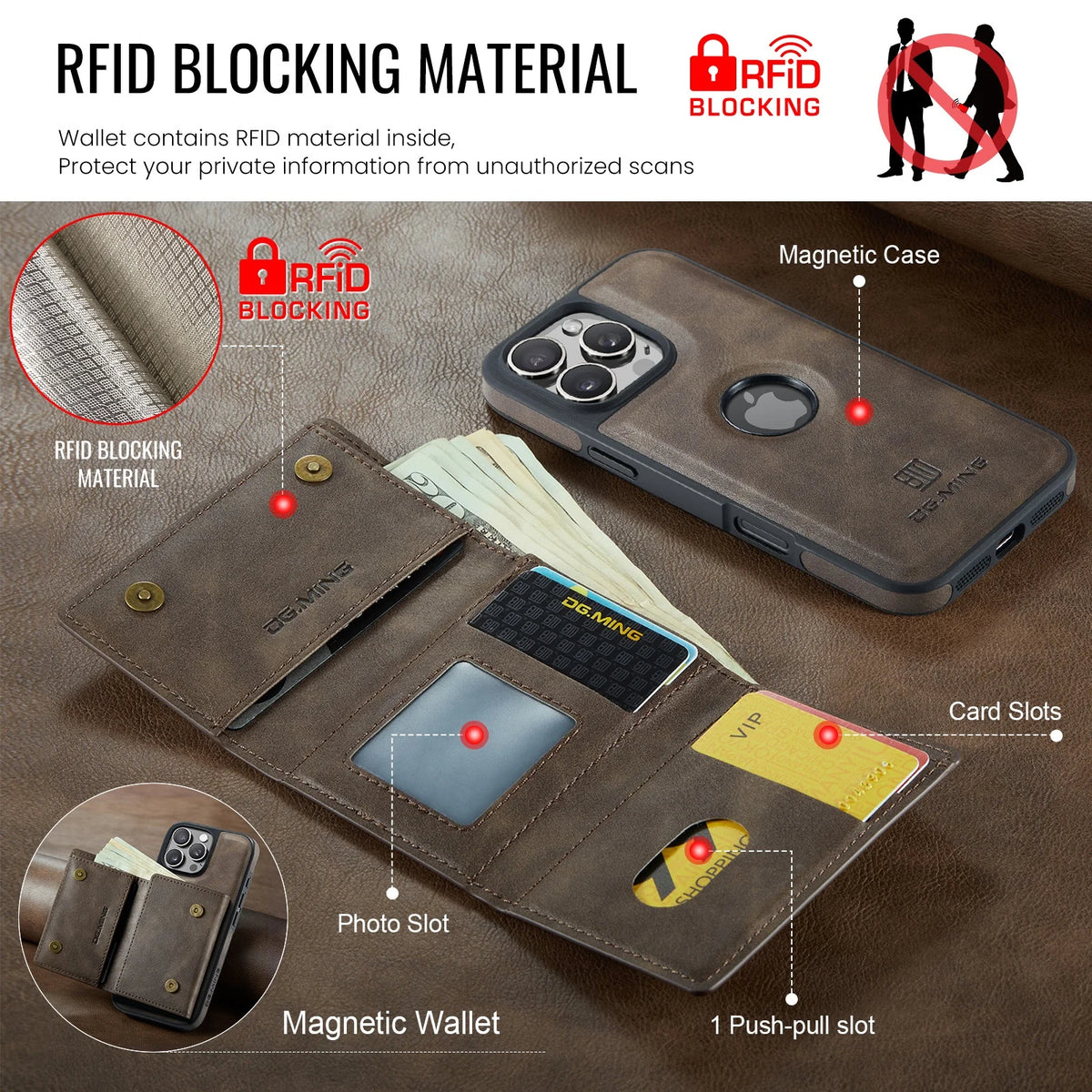 Magnetic Leather Wallet Card Phone Case For iPhone 17E 17 Air 16E 16 Pro Max 15 Plus 14 13 12 11 Flip Wireless Charging Cover