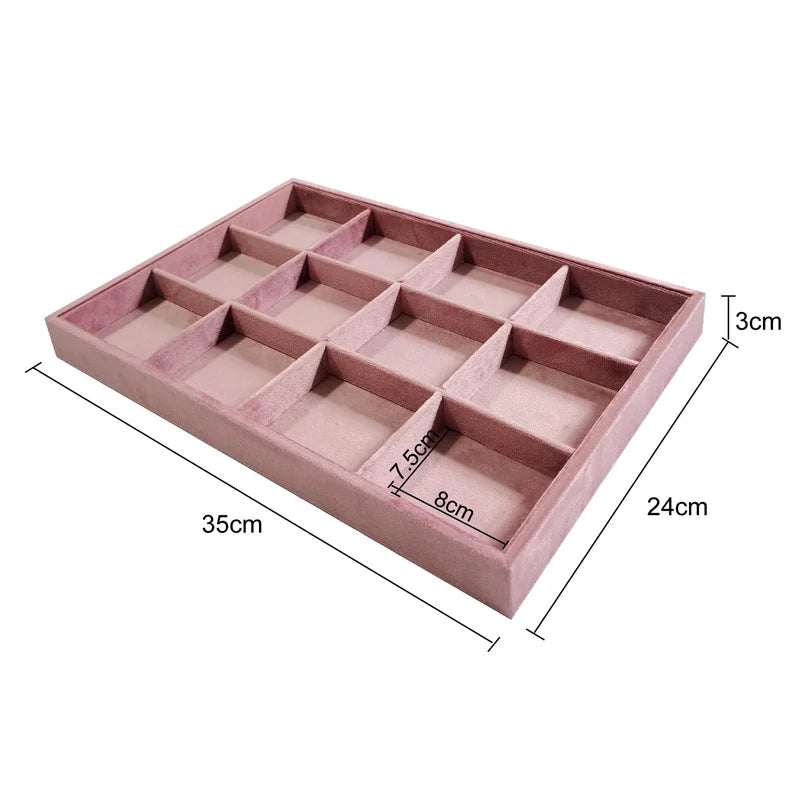Large capacity jewelry display tray 35*24cm ring earring necklace storage holder Personal jewelry collection decoration tray