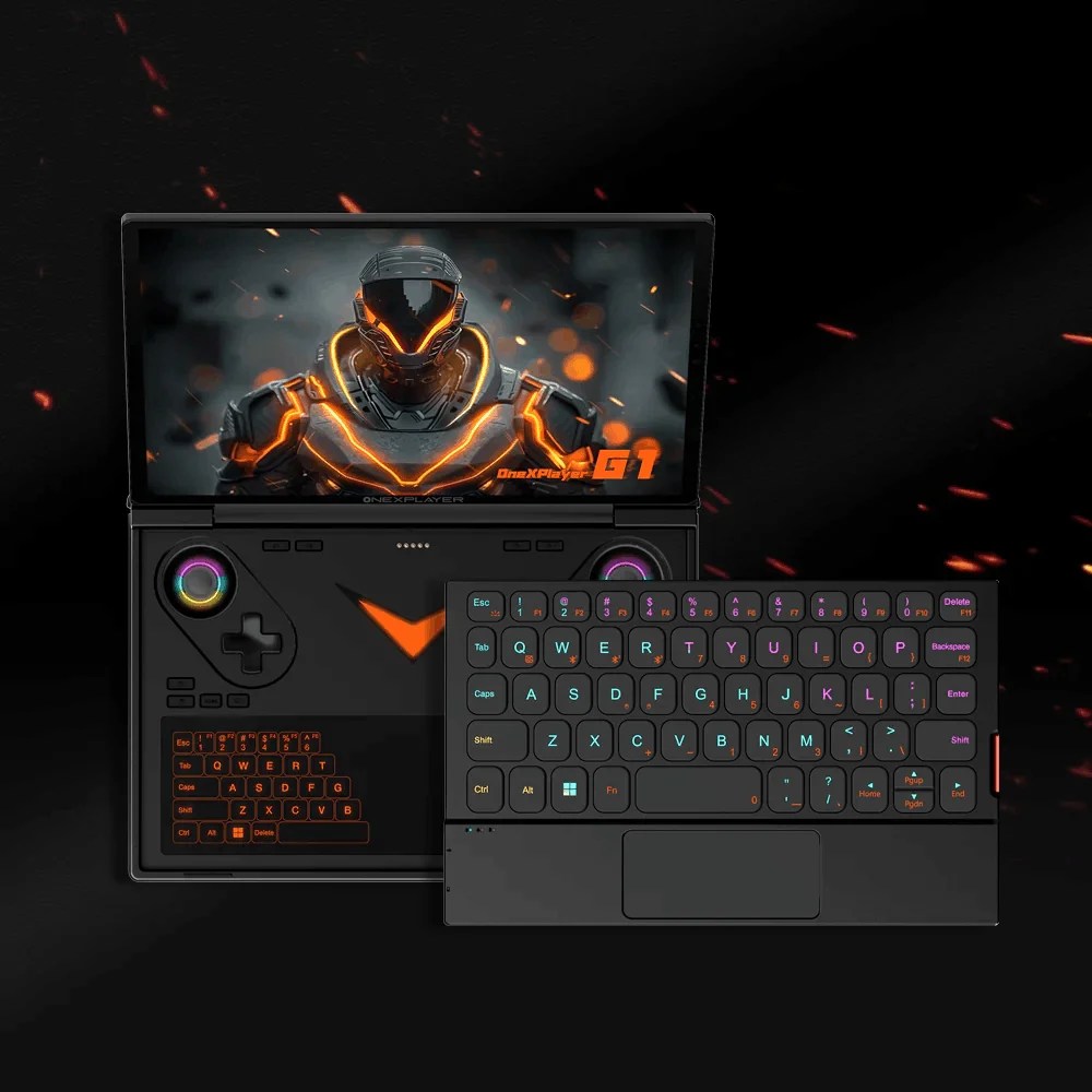 OneXPlayer G1 Gaming Laptop AMD Ryzen AI 9 HX 370 &amp; Intel Core Ultra 7 255H Portable 8.8 Inch 144Hz Dual-Mode Keyboard Computer