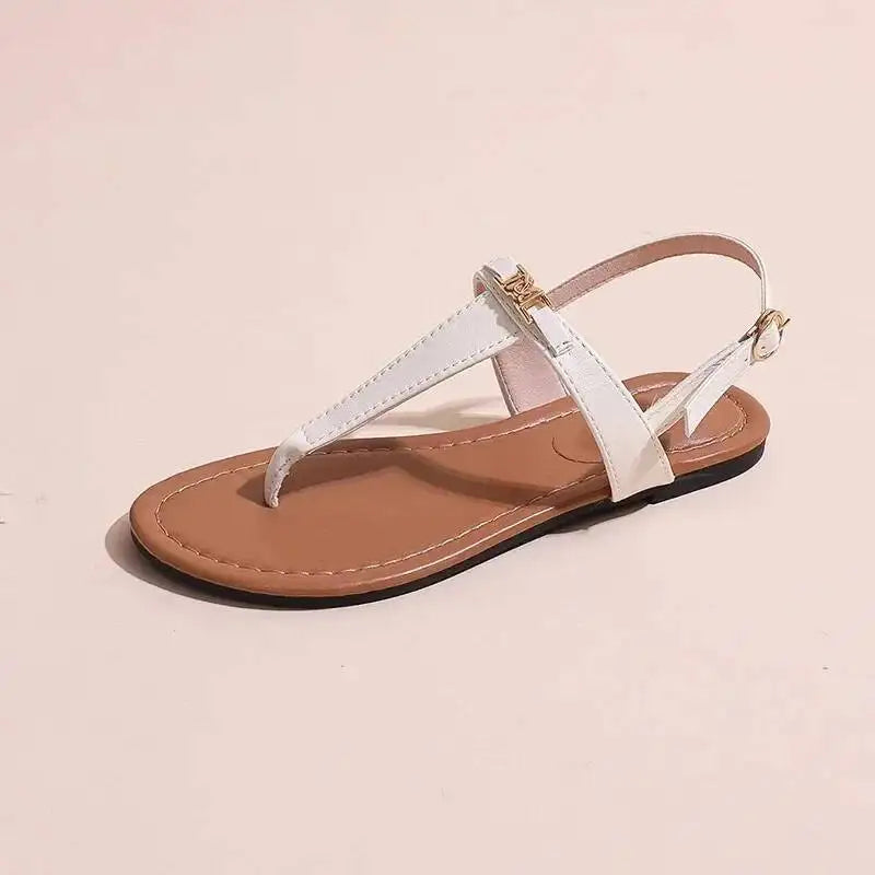 2025 Women's Shoes Fashion Daily Sandals Women Buckle Strap Flat With Outdoor Open Toe Female Shoe