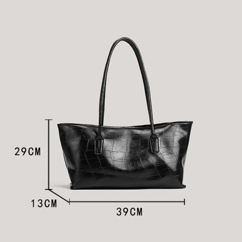 Luxury Vintage Crocodile-embossed Tote,women's Large-capacity Shoulder Handheld Bag,stylish Minimalist Casual Commuter Tote Bags