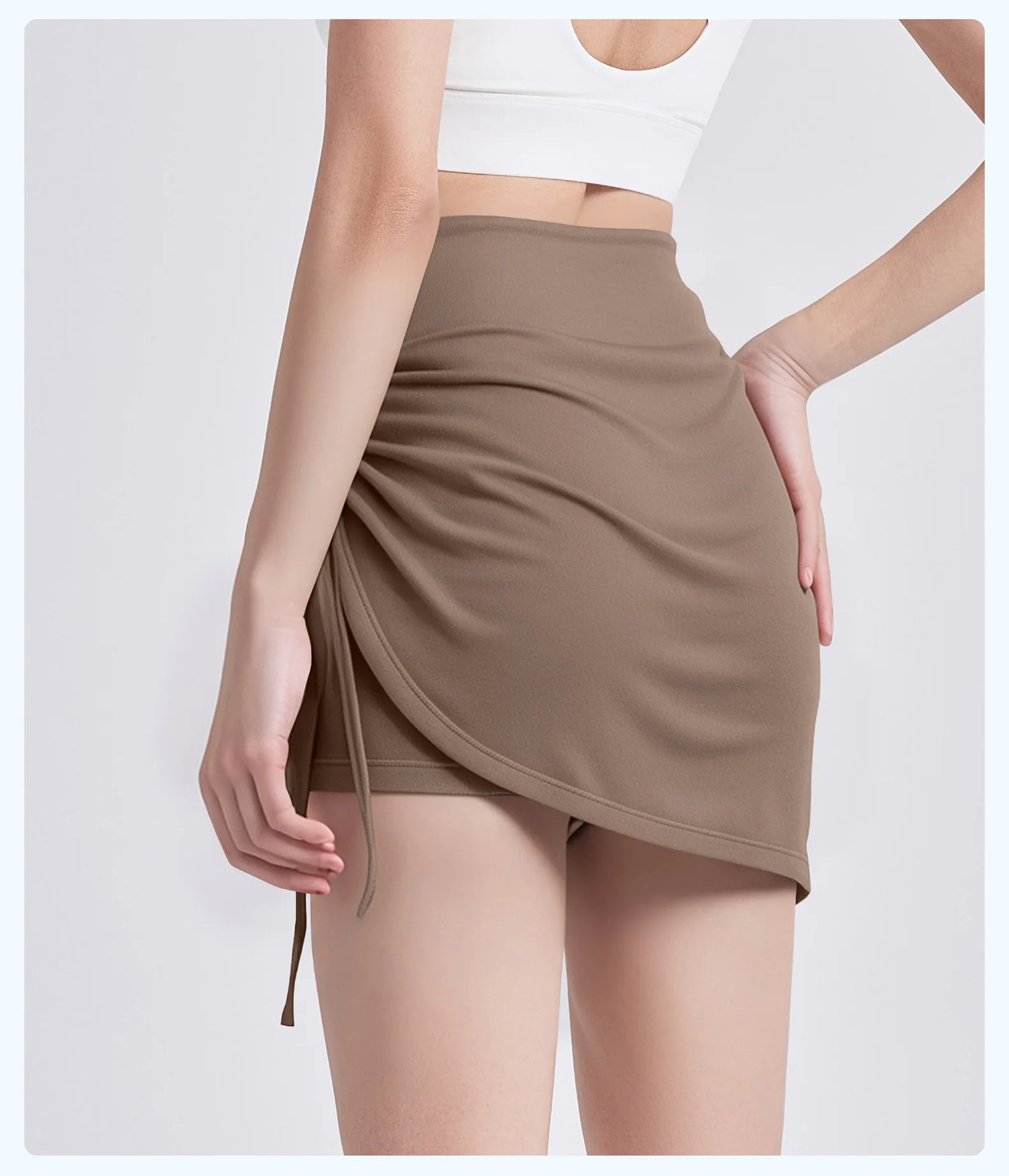 2025 New Wrinkled Sports Skirts Women Fashion Gym Skirts High Waist Hip Lift Running Yoga Fitness Skirt 2 in 1 Athletic Skort