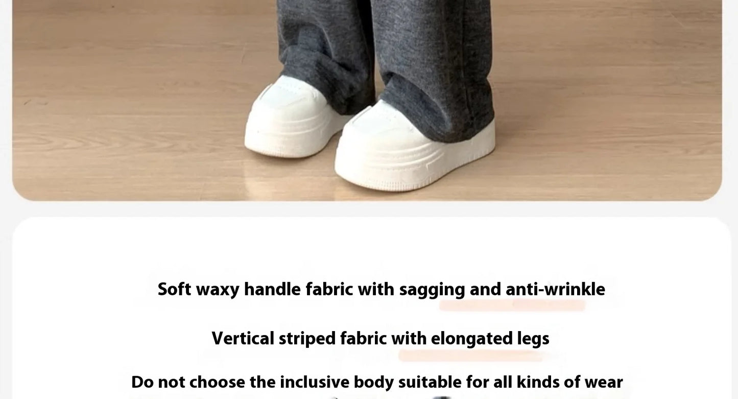 Maternity Pants Spring and Fall Wide-Legged Pants Low-Waisted Glutinous Pants Small Casual Straight Pants Maternity Clothing