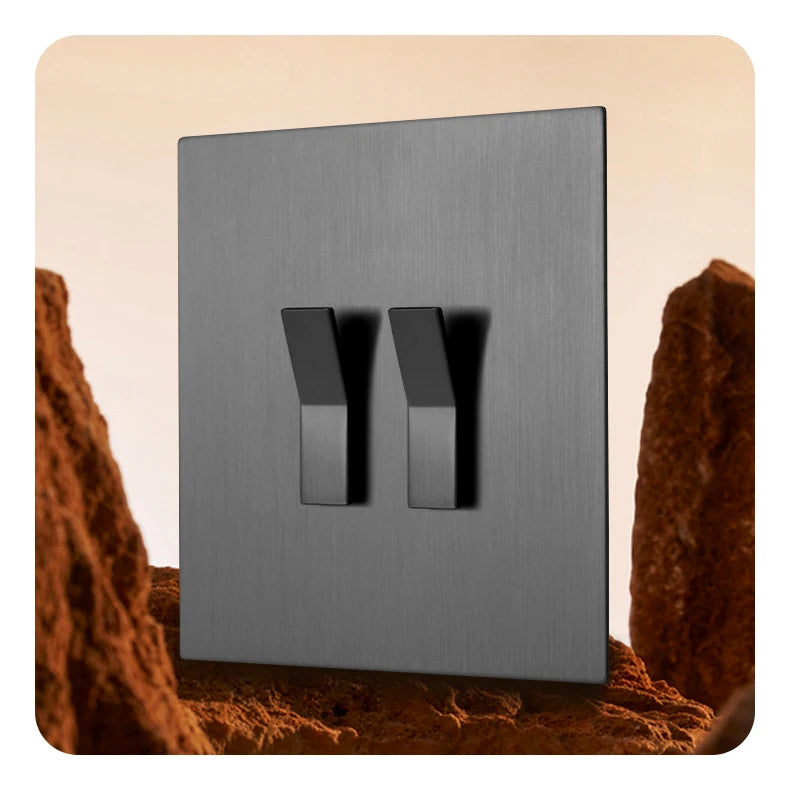 Avoir Wall Push Button Switch Y Type On Off Rocker Switches 2Way Power Scoket Gray Europe UK Electric Outlets Home Improvements
