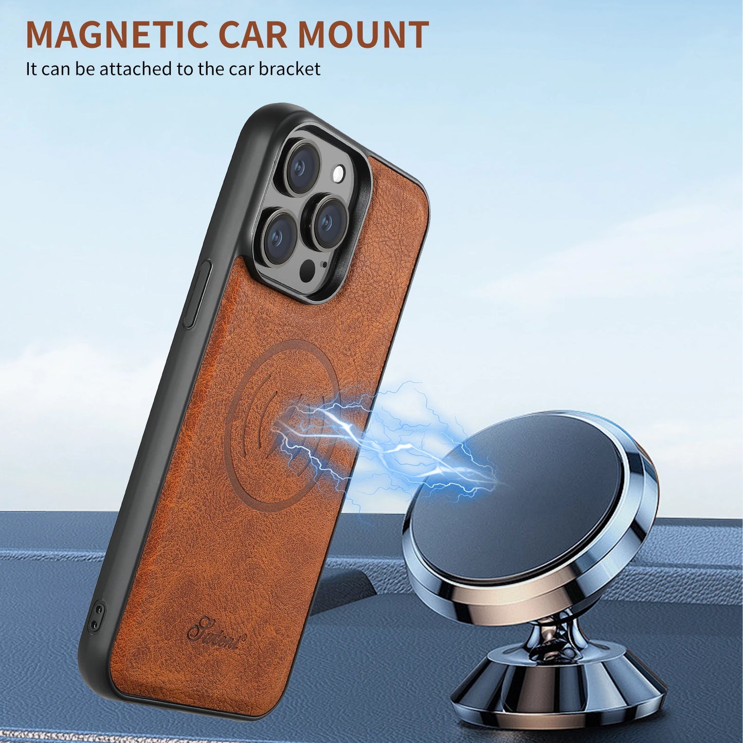 Wallet Phone Case Card Holder Leather Magnetic Pocket Cover For Wireless Charging For iPhone 12 13 14 15 16 Plus 17 ProMax