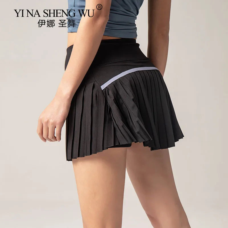 Women Sports Tennis Skirts Skirt Fitness Shorts High Waist Athletic Running Short Quick Dry Sport Skort Pocket Short Skirt New