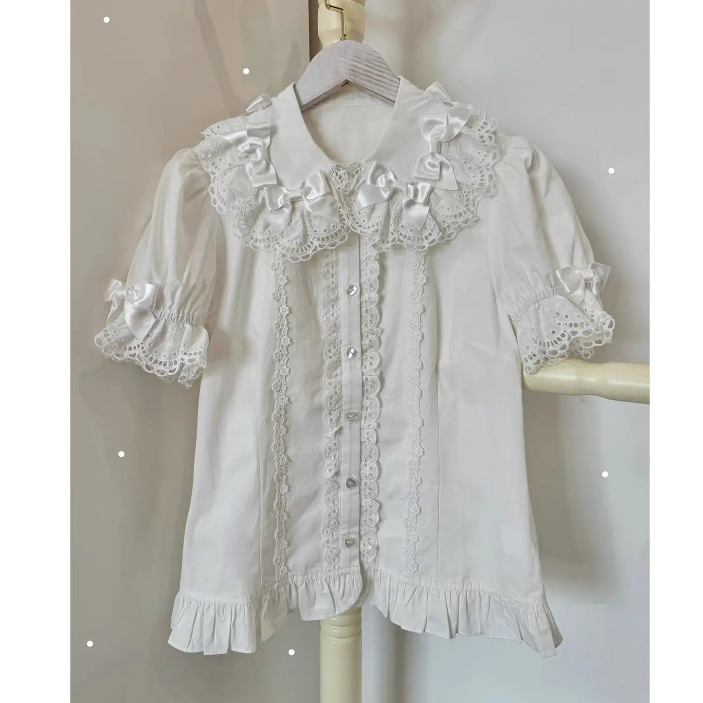2025 New Summer Kawaii Short Sleeved Blouse Japanese Lolita Cute Sweet Versatile Thin Blusas Women Shirt Princess Party Vestidos