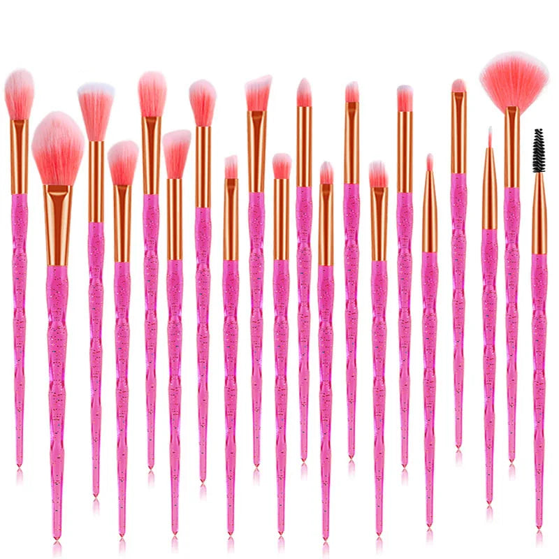 Diamond Makeup Brushes Set Beauty Make Up Brush Tool Cosmetic Powder Foundation Blending Eye Shadow Eyebrow Eyelash Brush