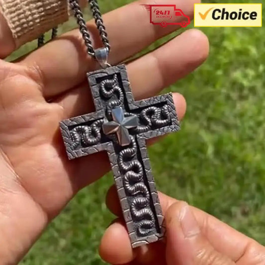 1/2/3PCS 3D Metal Charm Cross Shaped Necklace Pendant Vintage Squid Cross Necklace with Secret Compartment Fashion Jewelry Gifts