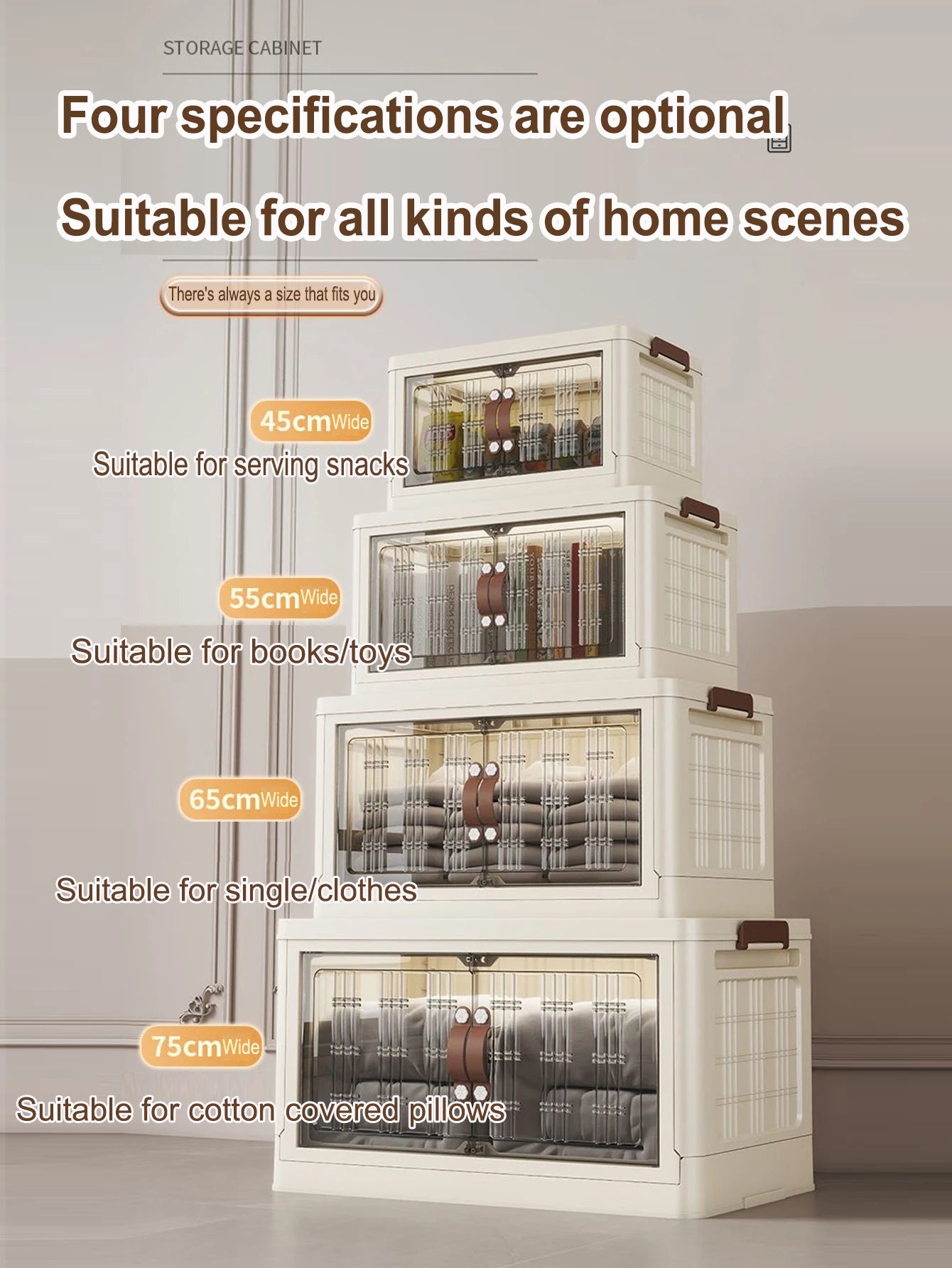 Large Capacity Folding Storage Cabinet - Dustproof Wardrobe Closet Organizer Easy Install