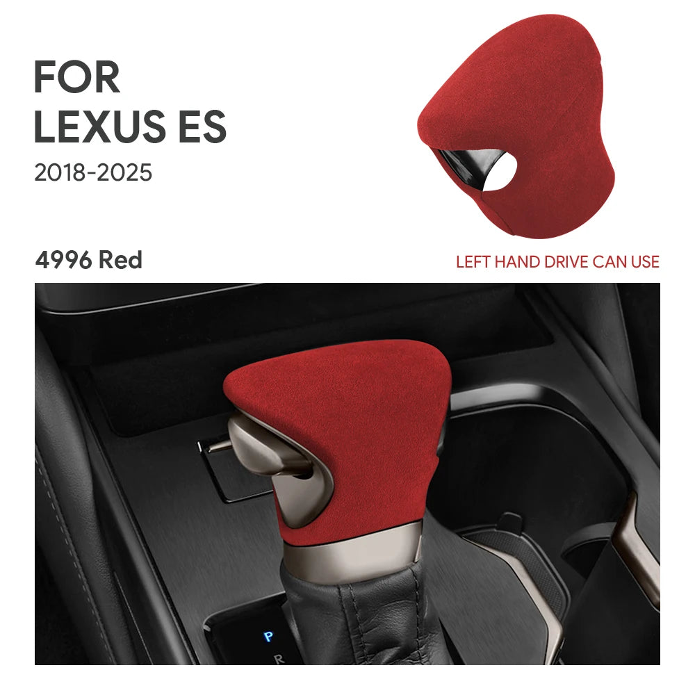 Top Suede Car Gear Knob Cover LHD RHD For Lexus ES ES200 ES250 ES300h ES350 2018-2023 2024 2025 for UX 2019-25 for LX 2022-25