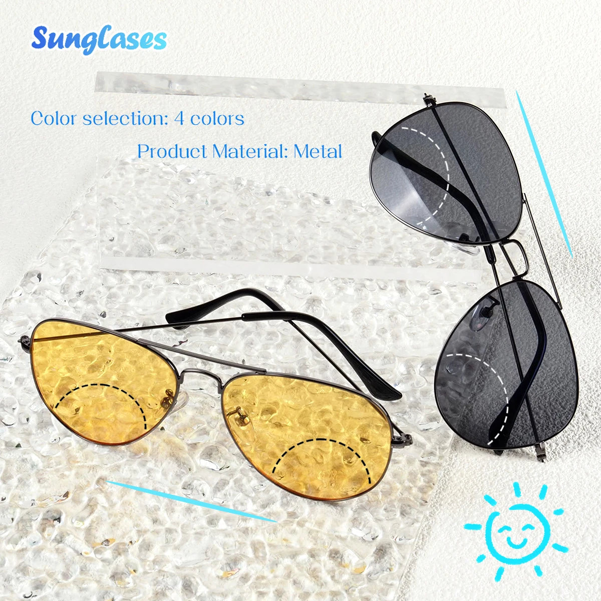 Bifocal Reading Glasses, Retro Metal Frame, Clear for Far and Near, Same Style for Men and Women.