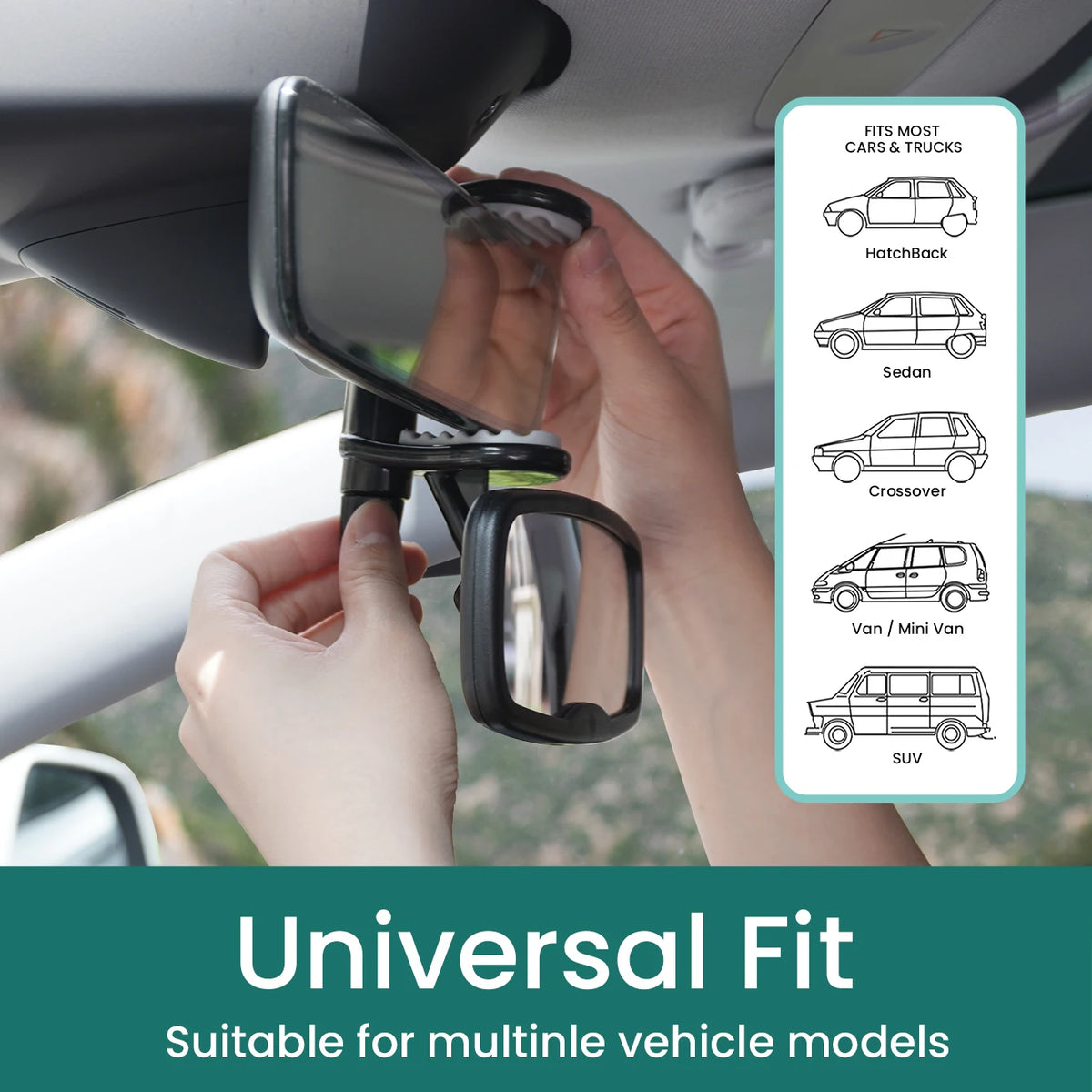 1PC & 2PC Shatterproof & Shakeproof Forward Facing Baby Car Mirror - Clip On Car Mirror for Baby, Newborn Essentials