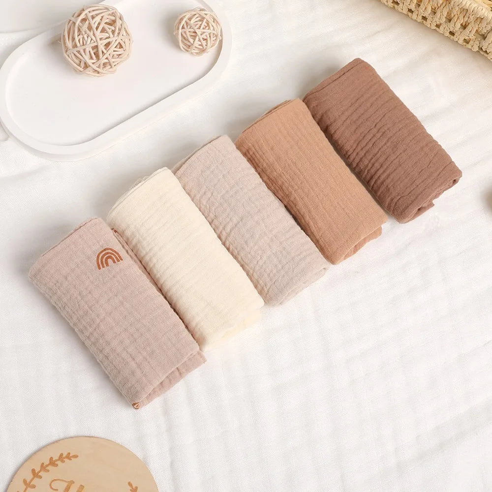 4-Layer Pure Cotton Portable Washcloth for Newborns - Soft Absorbent Square Gauze Towels for Burping High Quality