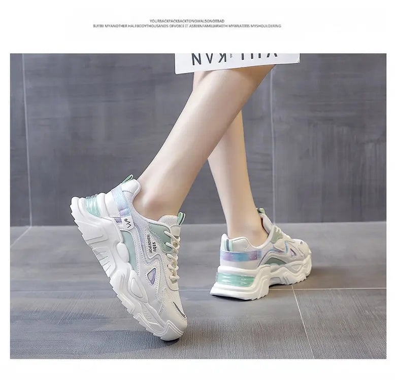 Women‘s Shoes 2023 New Fashion Breathable Mesh All-match Casual Shoes Lace Up Female Platform Shoes Sneakers Woman Zapatos Mujer