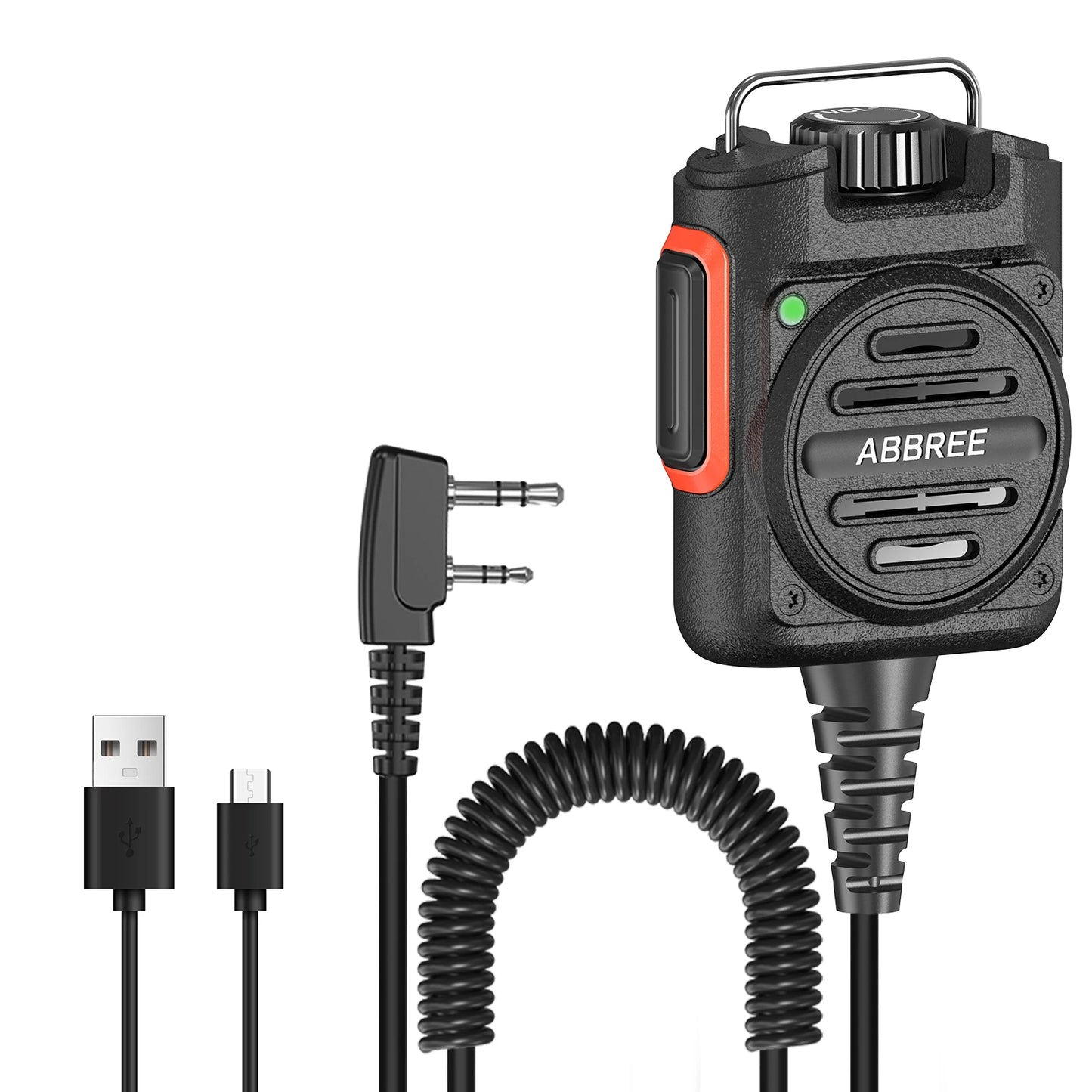 ABBREE AR-158 Speaker Mic Long Standby Volume Adjustable Clear Sound Compatible with Baofeng UV-5R Mini UV-5RH K Type Ham Radio